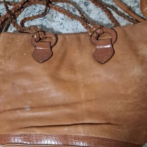 Elegant Brown Leather Shoulder Bag